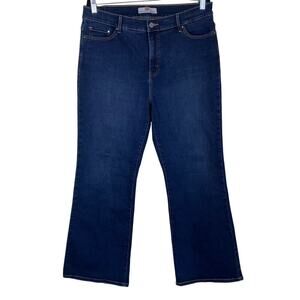 Levi’s Sz 16 Short Perfectly Slimming 512 Bootcut Jeans Dark Wash Embellished